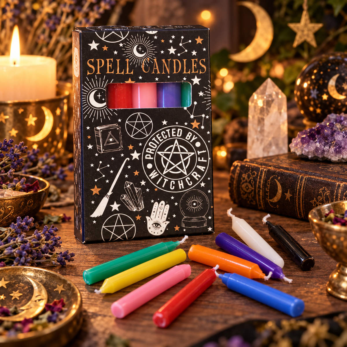 Mixed Spell Candles – Pack of 10 Vegan Ritual Candles Quirky Turkey Gifts