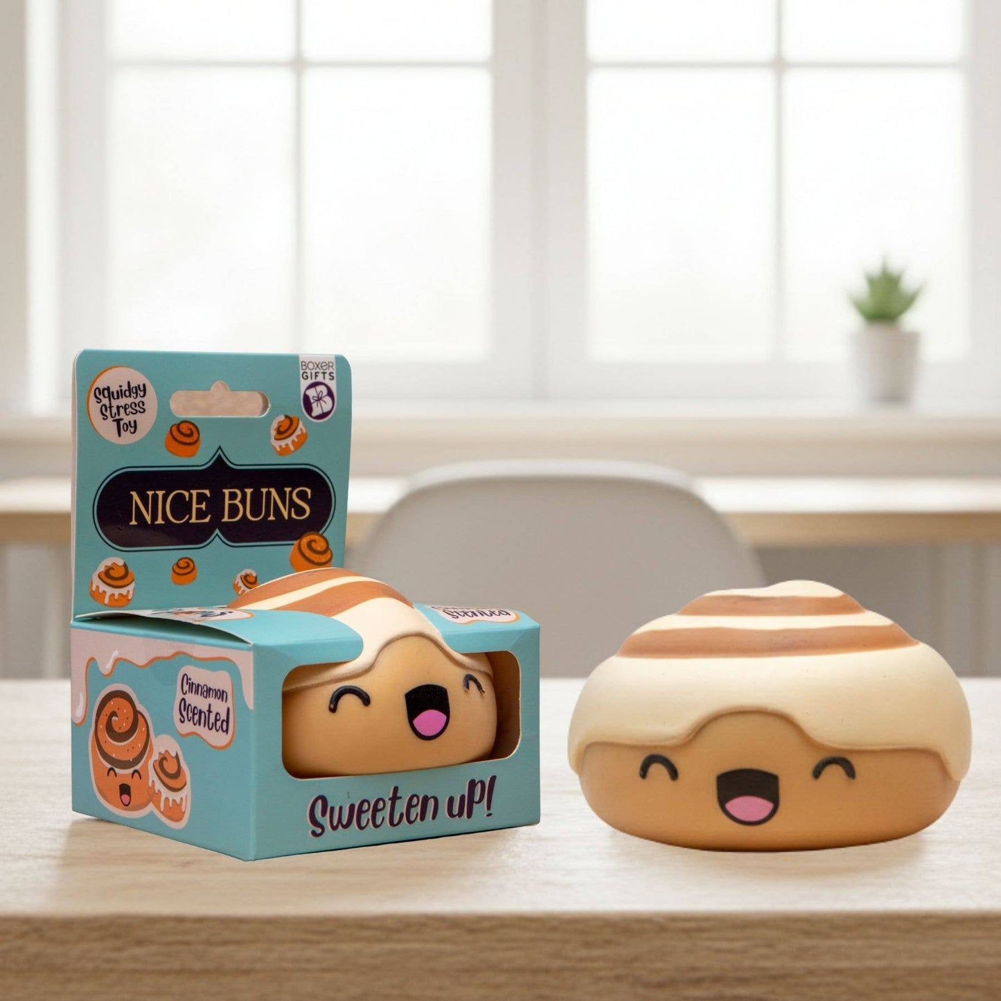 Nice Buns Cinnamon Bun Squishy Stress Toy | Boxer Gifts Quirky Turkey Gifts