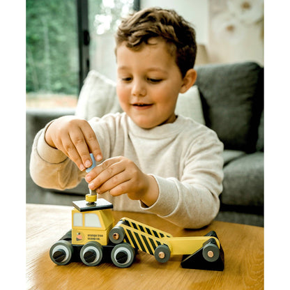 Orange Tree Toys Buildable Wooden Digger – 28 Piece Construction Toy Quirky Turkey Gifts