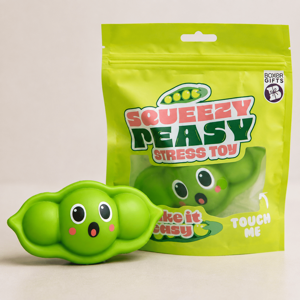 Squeezy Peasy Pea Pod Squishy Stress & Fidget Toy | Boxer Gifts Quirky Turkey Gifts