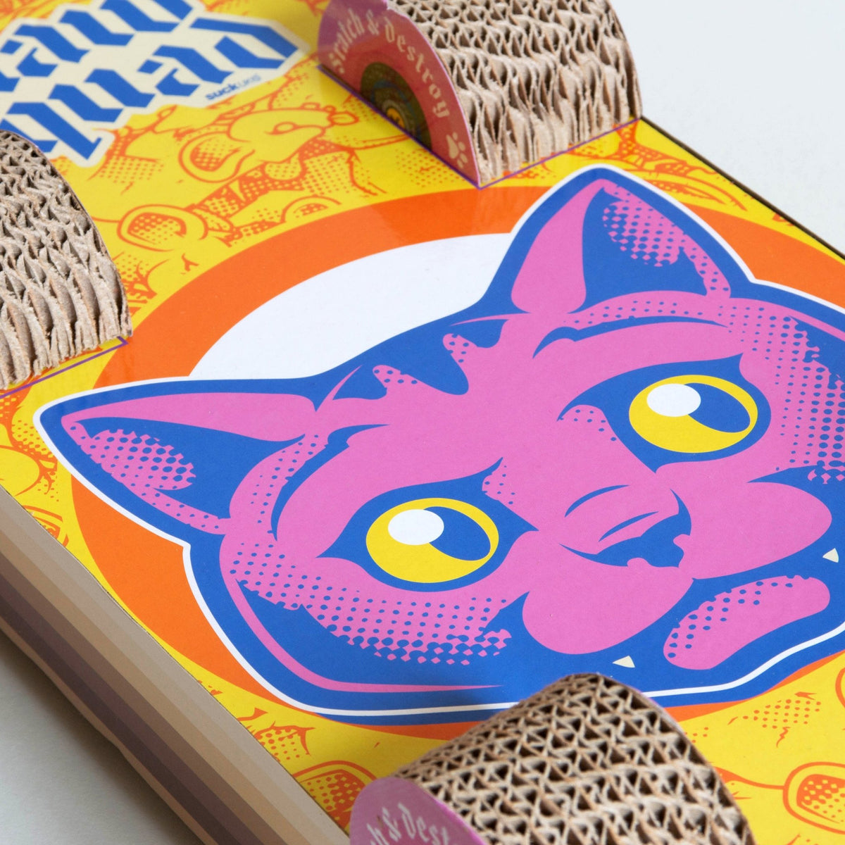 SUCK UK Cat Scratch Skateboard | Cardboard Cat Scratcher Quirky Turkey Gifts