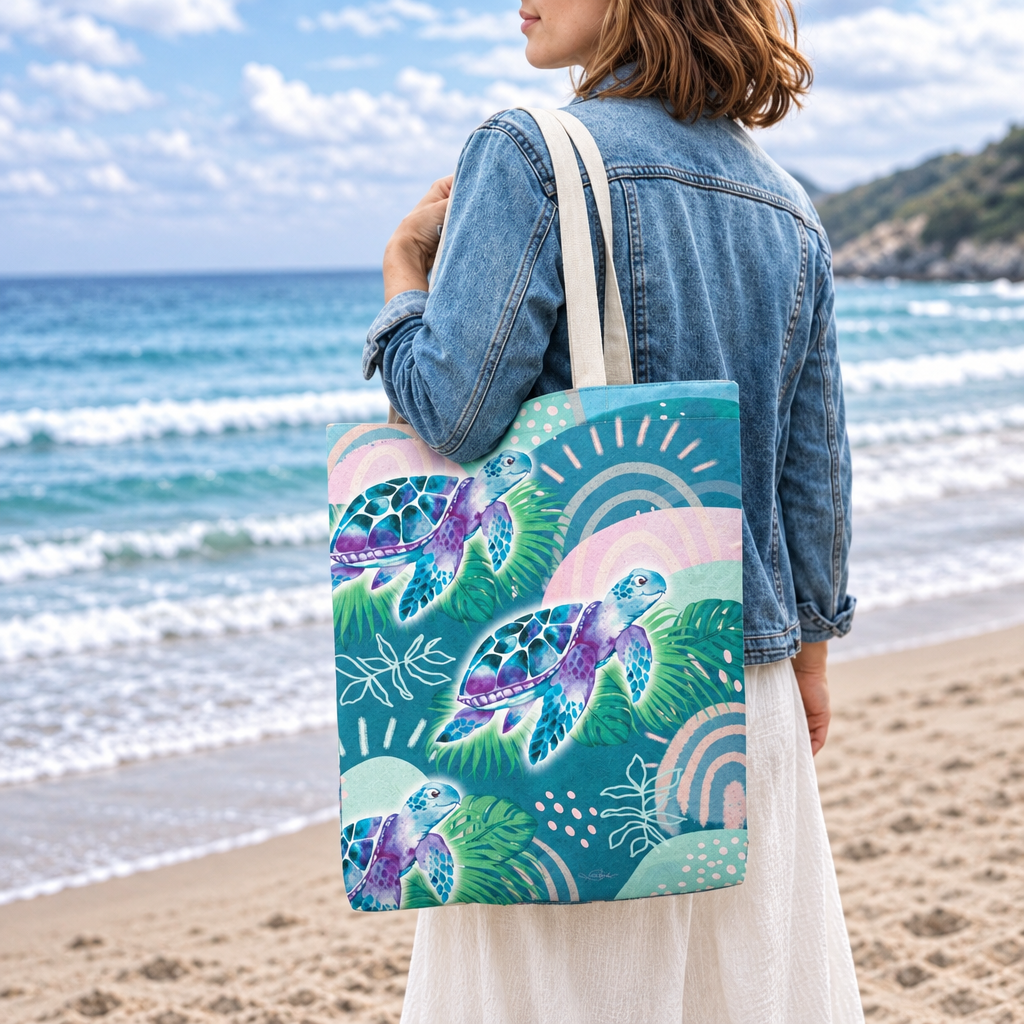 Turtle Reusable Shopping Bag | Lisa Pollock | Amber Bright Creations Quirky Turkey Gifts