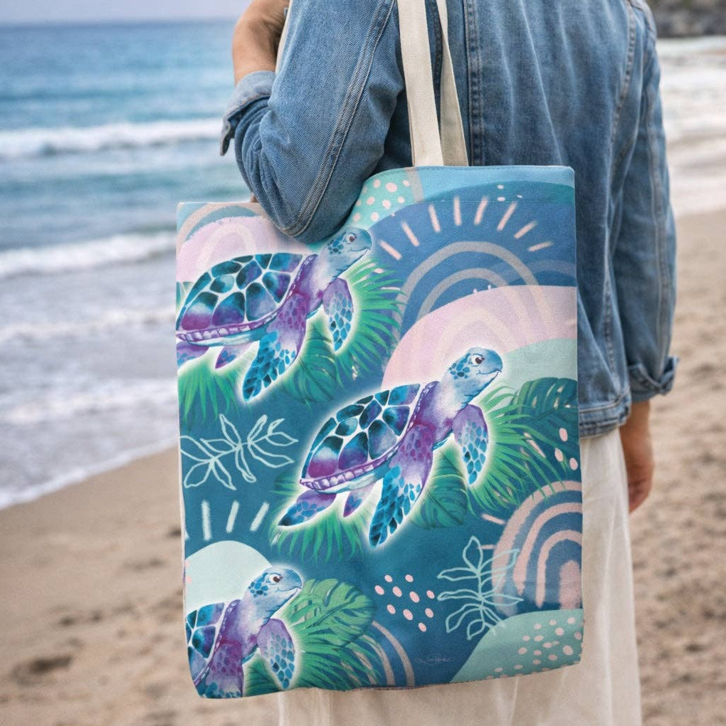 Turtle Reusable Shopping Bag | Lisa Pollock | Amber Bright Creations Quirky Turkey Gifts