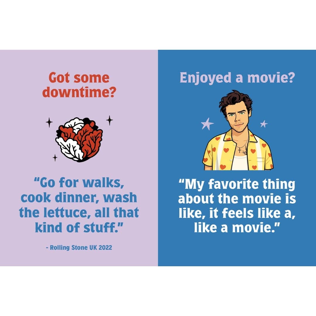Open gift book pages with “Got some downtime?” and “Enjoyed a movie?” quotes