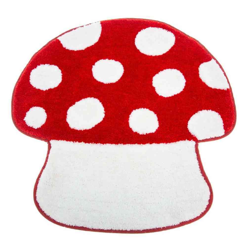 Red Mushroom Toadstool Tufted Bathroom Matt Rugs & Doormats Sass and Belle Quirky Turkey Gifts