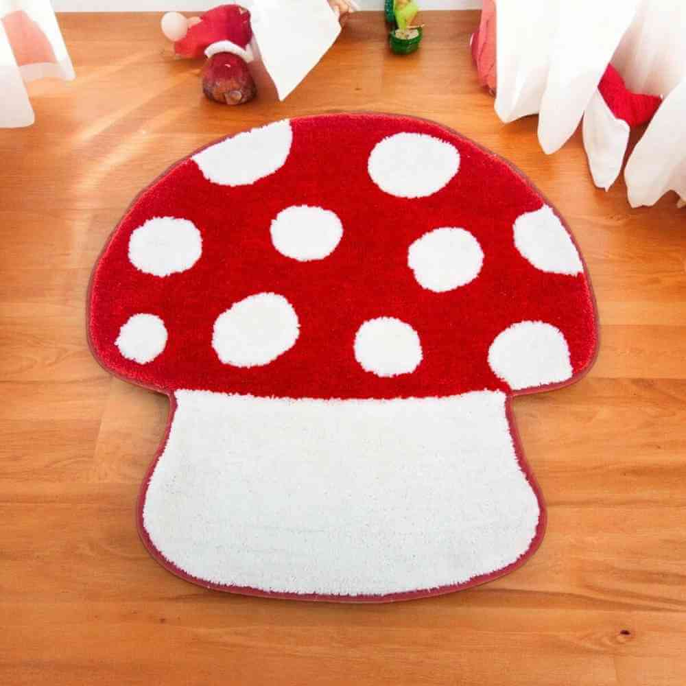Red Mushroom Toadstool Tufted Bathroom Matt Rugs & Doormats Sass and Belle Quirky Turkey Gifts