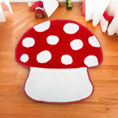 Red Mushroom Toadstool Tufted Bathroom Matt Rugs & Doormats Sass and Belle Quirky Turkey Gifts