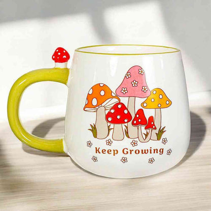 Mushroom Cottage Garden Mug - Retro Keep Growing Mugs & Cups Sass and Belle Quirky Turkey Gifts