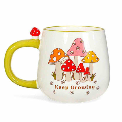 Mushroom Cottage Garden Mug - Retro Keep Growing Mugs & Cups Sass and Belle Quirky Turkey Gifts