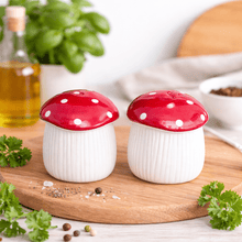 Mushroom Salt & Pepper Shakers Set | Cute Ceramic Tableware Gift | Kitchen Seasoning Shakers UK Tableware & Coasters The Dark Forest Quirky Turkey Gifts