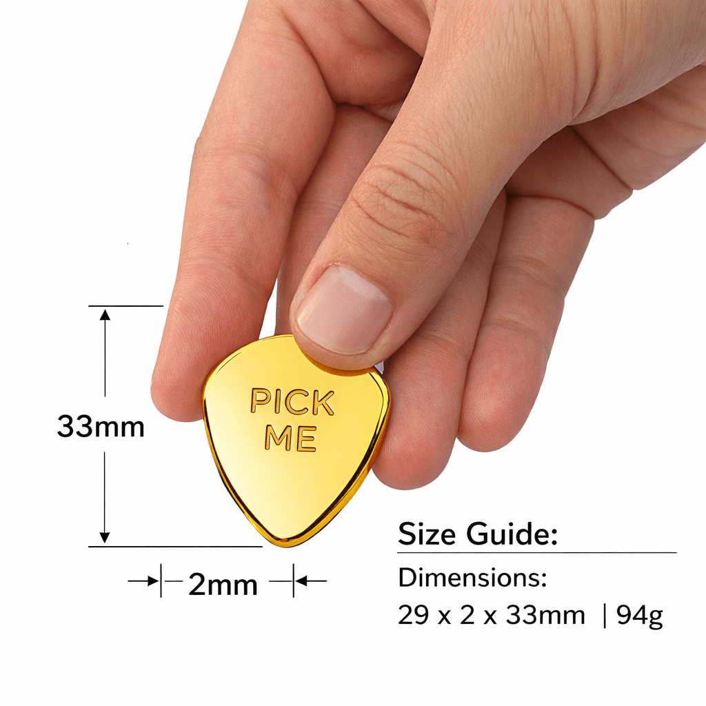 Pick Me Gold Guitar Pick Lucky Charm Gift, Gold-Plated Plectrum in Star Gift Box Guitar Pick Luckies Quirky Turkey Gifts