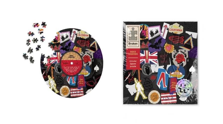 Rock Legends Broken Records, Unique vinyl LP-shaped Jigsaw puzzles Gadgets SuckUK Quirky Turkey Gifts