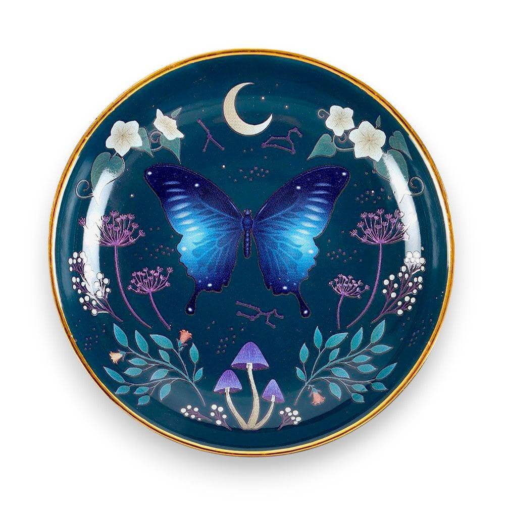 Round Midnight Moth Jewellery, Ring, Key Trinket Dish Trinket Dishes Jones Home & Gifts Quirky Turkey Gifts