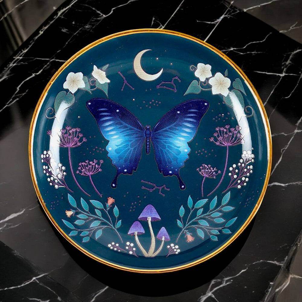 Round Midnight Moth Jewellery, Ring, Key Trinket Dish Trinket Dishes Jones Home & Gifts Quirky Turkey Gifts