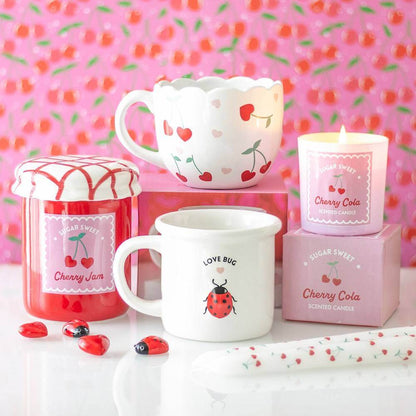 Cherry Scalloped Love Heart Mug | Mothers Day Mugs & Cups Jones Home & Gifts Quirky Turkey Gifts