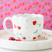 Cherry Scalloped Love Heart Mug | Mothers Day Mugs & Cups Jones Home & Gifts Quirky Turkey Gifts