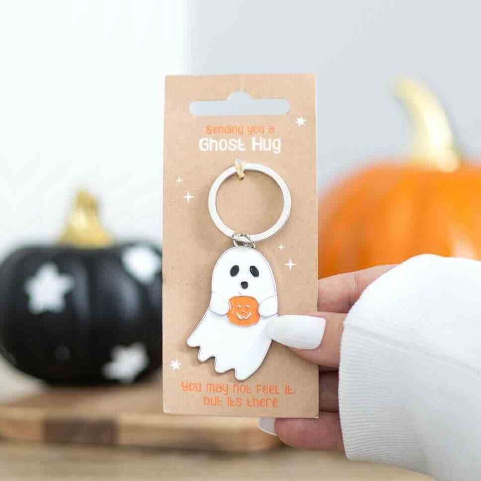 Sending You A Ghost Hugs Keyring for Comfort On The Go Keyrings Spirit of equinox Quirky Turkey Gifts