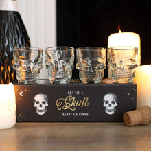 Set of 4 Skull Shot Glasses, Skull Design, Halloween Gift Ware Shot Glasses Puckator Quirky Turkey Gifts