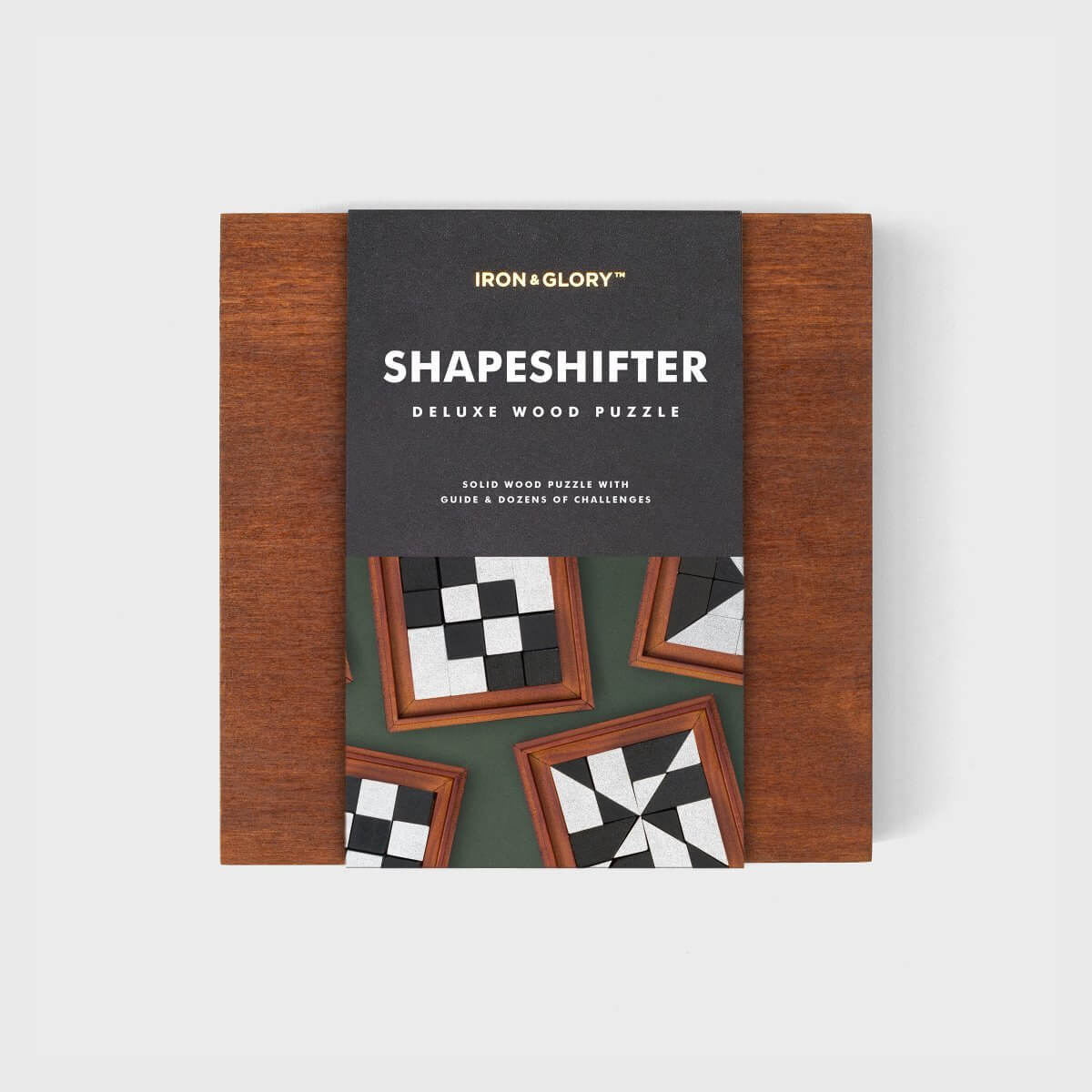Brain Teaser Game Shape-shifter Deluxe Wooden Tangram Challenge Puzzle Toys and Games Iron and Glory Quirky Turkey Gifts