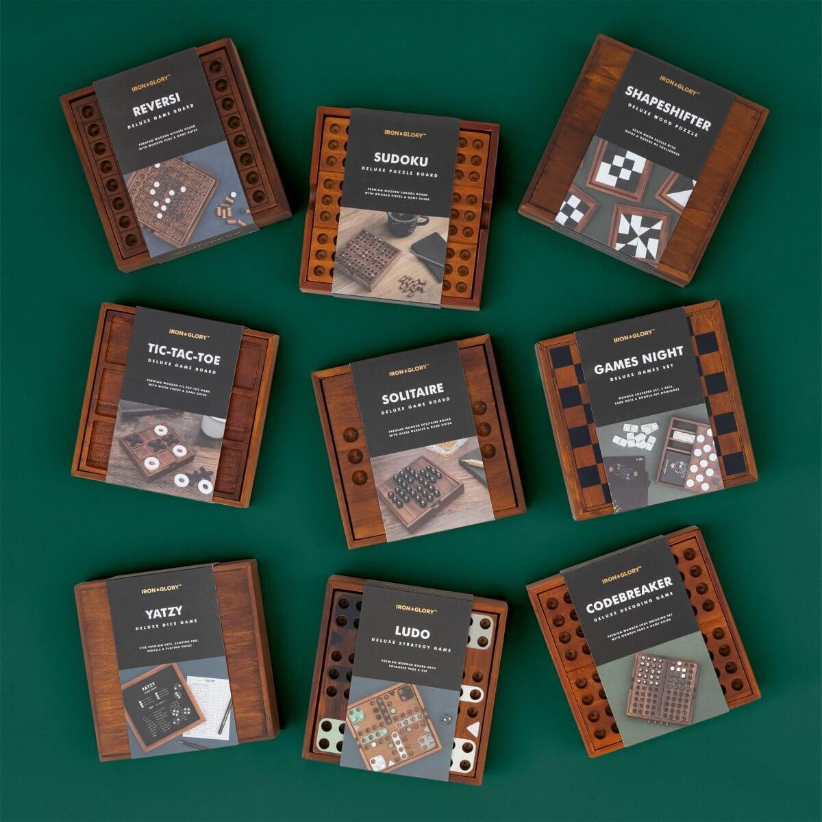 Brain Teaser Game Shape-shifter Deluxe Wooden Tangram Challenge Puzzle Toys and Games Iron and Glory Quirky Turkey Gifts