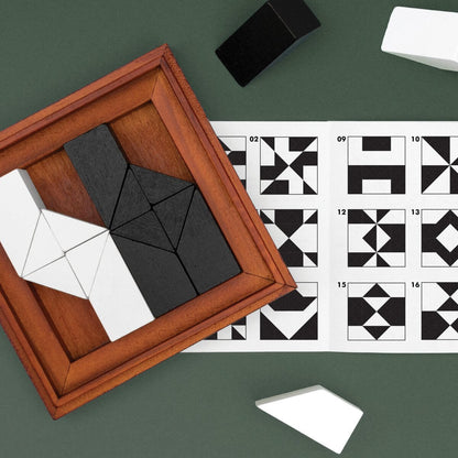 Brain Teaser Game Shape-shifter Deluxe Wooden Tangram Challenge Puzzle Toys and Games Iron and Glory Quirky Turkey Gifts