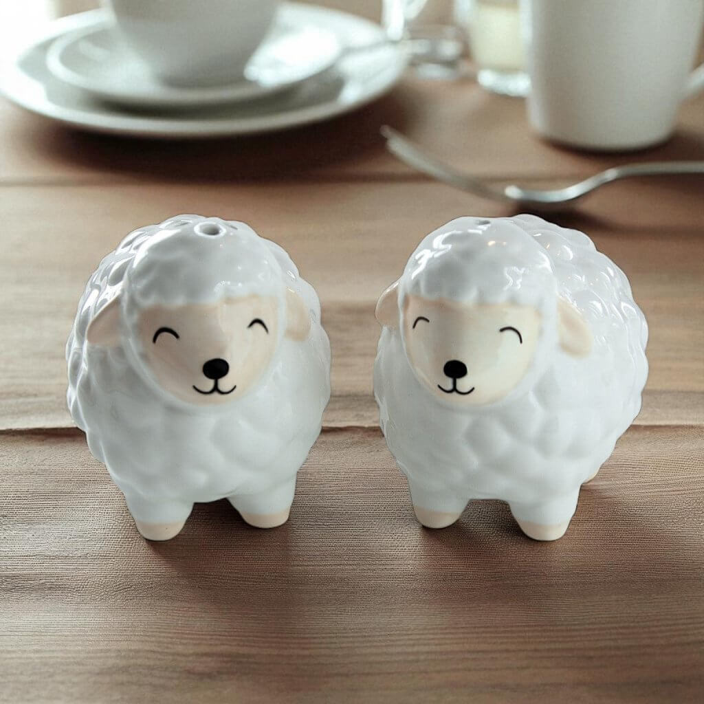 Sheep Salt & Pepper Shaker Adorable Condiment Set Tableware & Coasters Sass and Belle Quirky Turkey Gifts