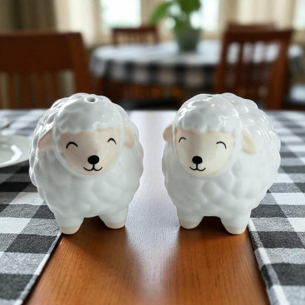 Sheep Salt & Pepper Shaker Adorable Condiment Set Tableware & Coasters Sass and Belle Quirky Turkey Gifts