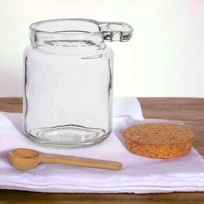 Small Jar With Cork Lid and Bamboo Spoon, Plastic Free, Reusable Food Storage Accessories Sass and Belle Quirky Turkey Gifts