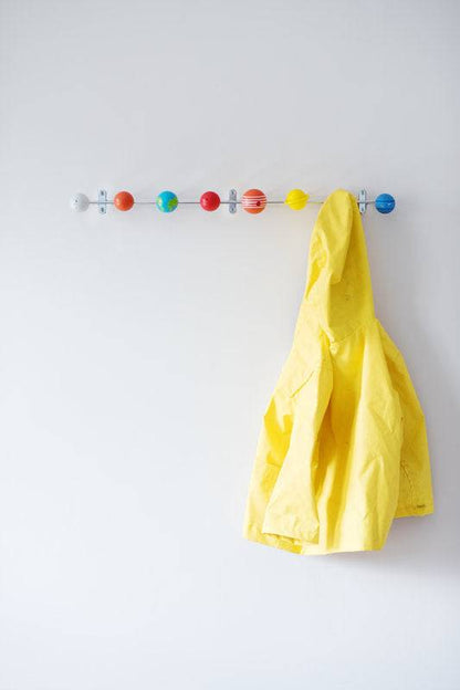 Solar System Hooks, Solid Metal Coat Rack with Colourful Wooden Planets Gadgets SuckUK Quirky Turkey Gifts