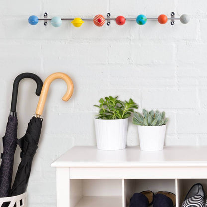 Solar System Hooks, Solid Metal Coat Rack with Colourful Wooden Planets Gadgets SuckUK Quirky Turkey Gifts