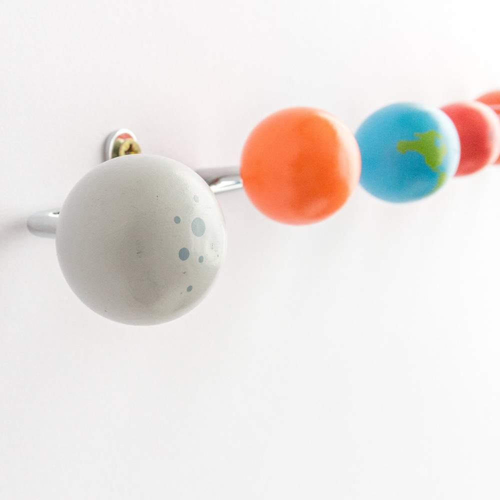 Solar System Hooks, Solid Metal Coat Rack with Colourful Wooden Planets Gadgets SuckUK Quirky Turkey Gifts