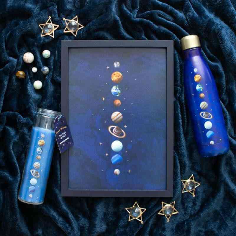Solar System Metal Water Bottle for Astronomy Lovers Drinkware Spirit of equinox Quirky Turkey Gifts