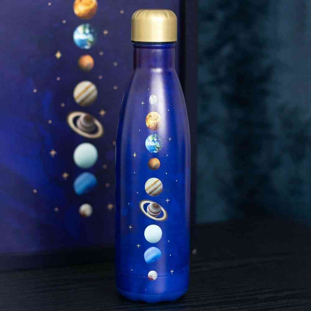 Solar System Metal Water Bottle for Astronomy Lovers Drinkware Spirit of equinox Quirky Turkey Gifts