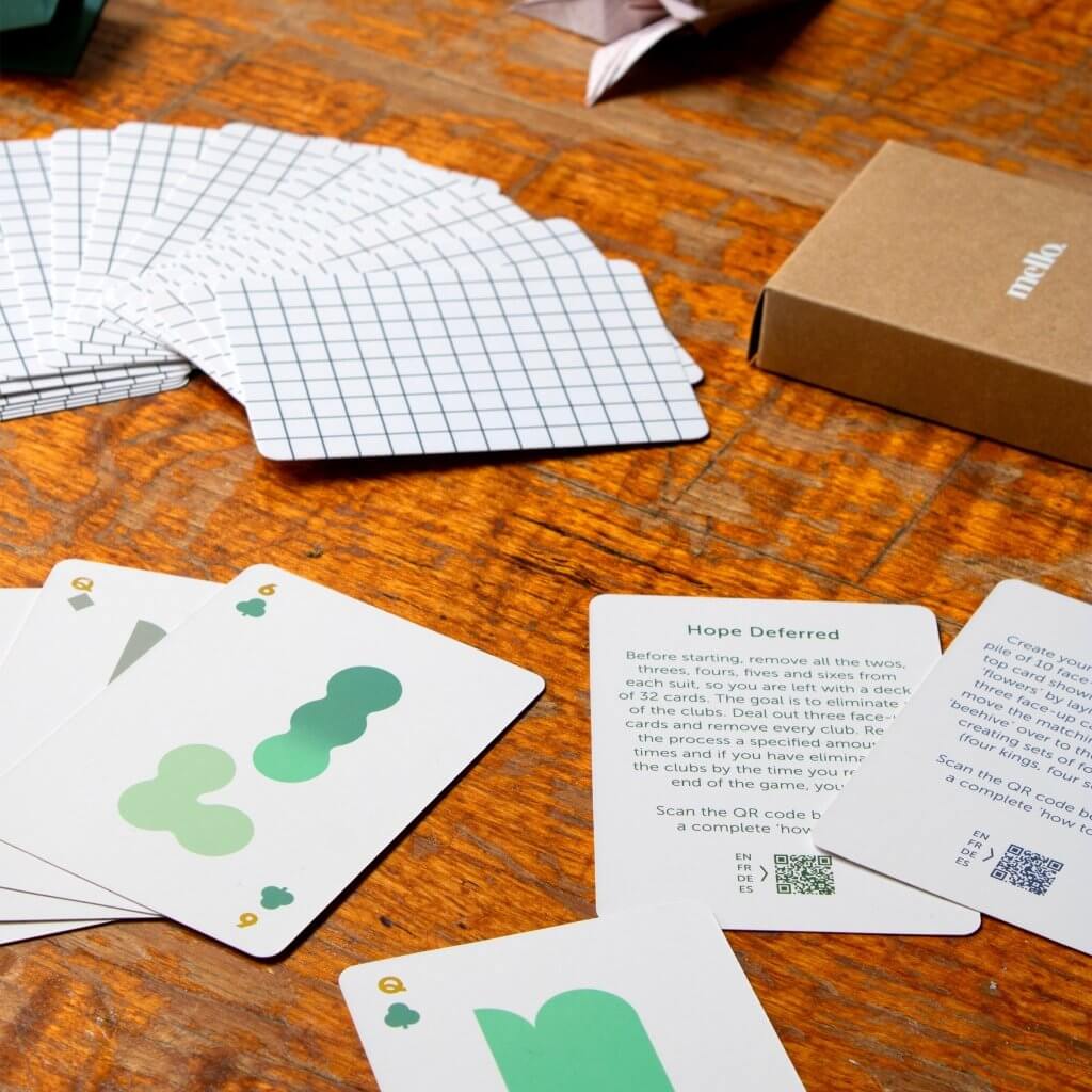 Solo Mello playing cards for solitaire. Boardgames and Puzzles Mello Quirky Turkey Gifts