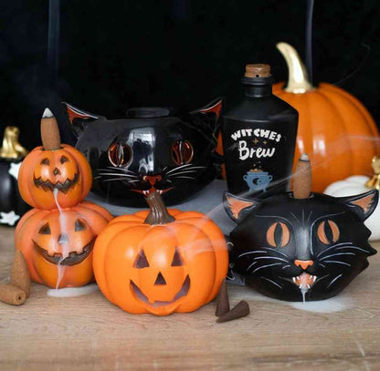 Stacked Pumpkins Backflow Incense Burner Halloween Decor Backflow Burner Spirit of equinox Quirky Turkey Gifts