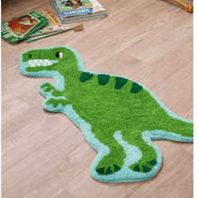 Kids T-Rex Dinosaur Bedroom Rug – Green Cotton Floor Mat (74 × 60cm) Rugs & Doormats Sass and Belle Quirky Turkey Gifts
