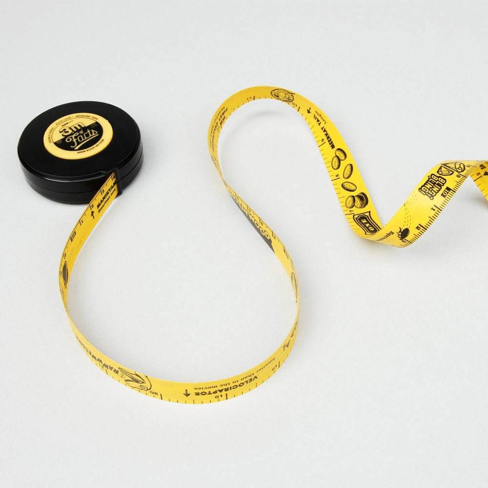 10Ft Auto Lock Tape Measure With 60 Fun Facts Stats Edition Gadgets SuckUK Quirky Turkey Gifts