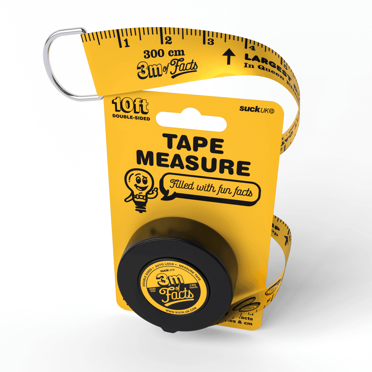 10Ft Auto Lock Tape Measure With 60 Fun Facts Stats Edition Gadgets SuckUK Quirky Turkey Gifts
