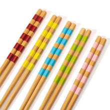 Bamboo Vibrant Striped Chopsticks - Set of 5 Tableware & Coasters Sass and Belle Quirky Turkey Gifts