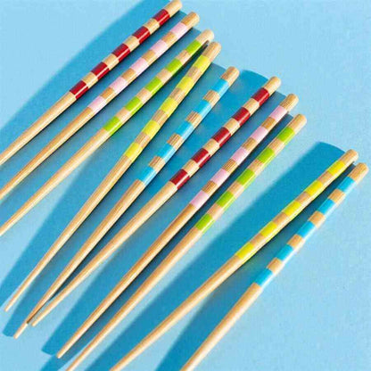 Bamboo Vibrant Striped Chopsticks - Set of 5 Tableware & Coasters Sass and Belle Quirky Turkey Gifts