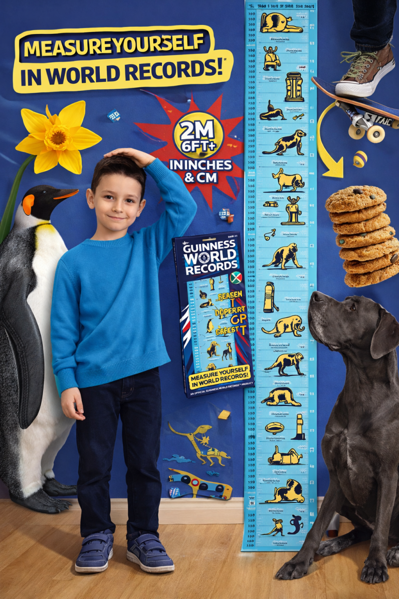 Guinness World Records Height Chart – Kids Wall Growth Chart Gift (2m / 6ft+) Growth Chart SuckUK Quirky Turkey Gifts