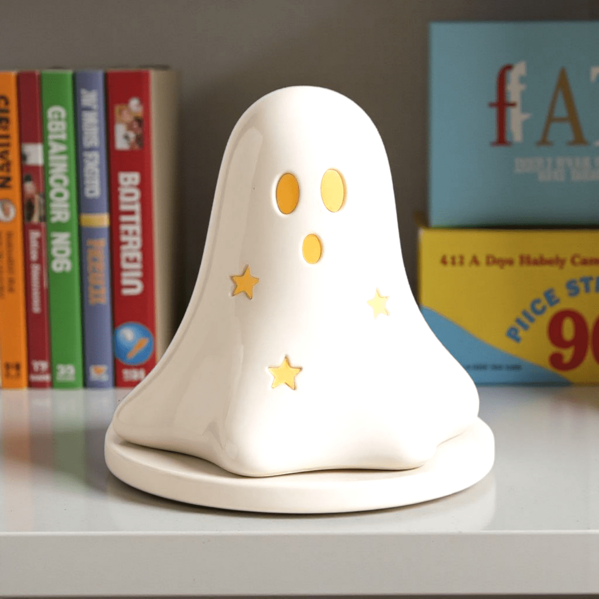 Halloween Ceramic Dual Ghost Tealight Holder and Incense Cone Plate Home Fragrance Spirit of equinox Quirky Turkey Gifts