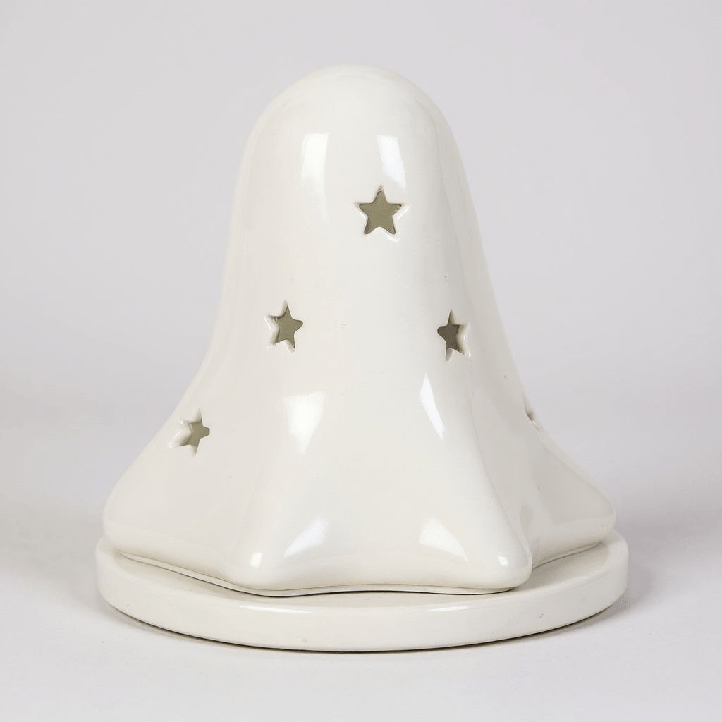 Halloween Ceramic Dual Ghost Tealight Holder and Incense Cone Plate Home Fragrance Spirit of equinox Quirky Turkey Gifts