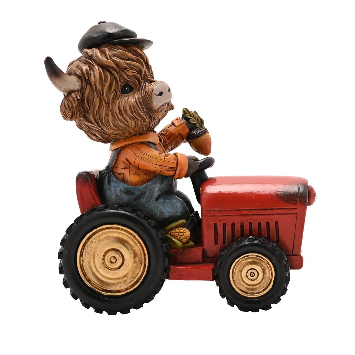 Highland Cow on Tractor Ornament | Rustic Country Home Décor Gift Animal Ornament Country Living Quirky Turkey Gifts