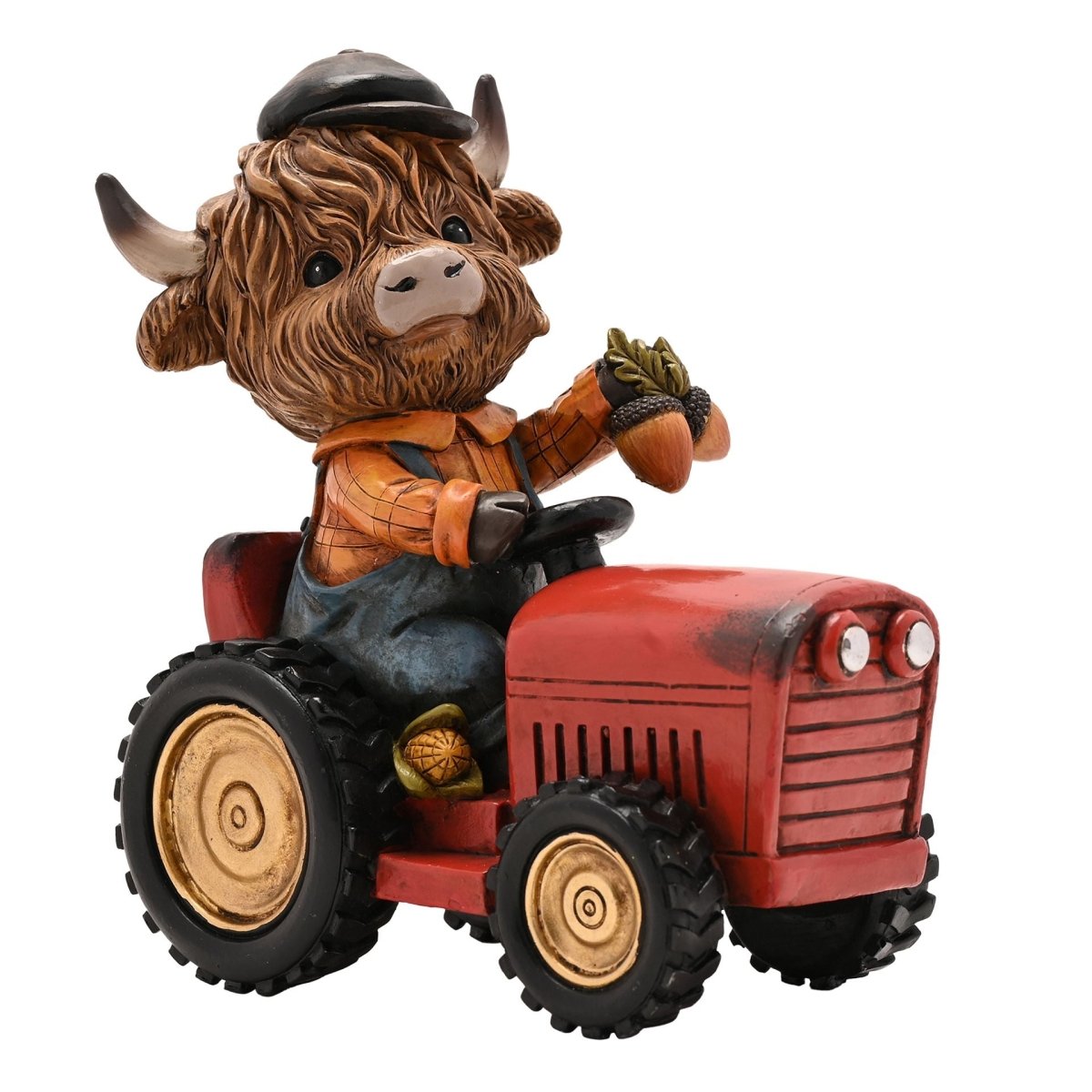 Highland Cow on Tractor Ornament | Rustic Country Home Décor Gift Animal Ornament Country Living Quirky Turkey Gifts