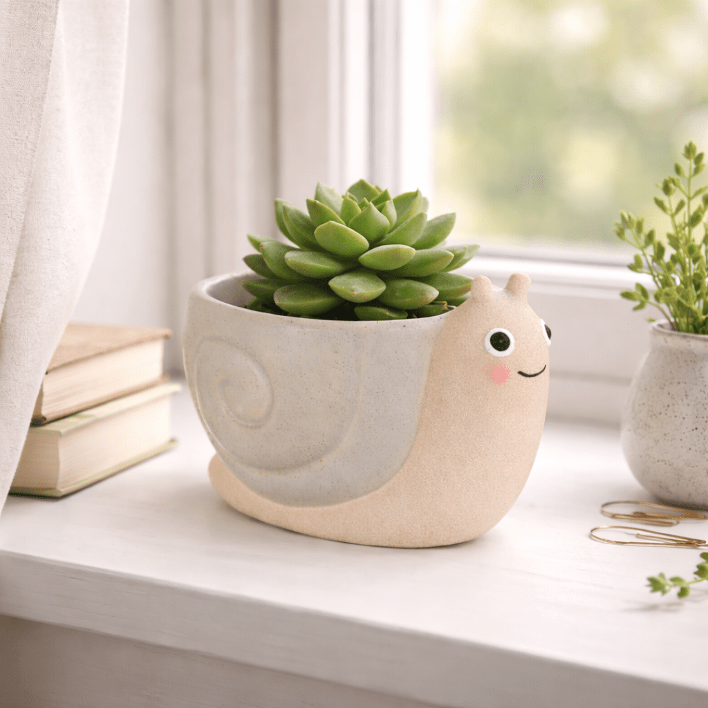 Mini Snail Planter (Cottage Garden) – Sass & Belle 🐌 Pots & Planters Sass and Belle Quirky Turkey Gifts