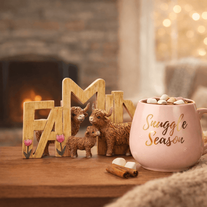 Snuggle Season Mug | Pink Ceramic with Rose Gold Text Mugs & Cups Jones Home & Gifts Quirky Turkey Gifts