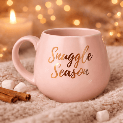 Snuggle Season Mug | Pink Ceramic with Rose Gold Text Mugs & Cups Jones Home & Gifts Quirky Turkey Gifts