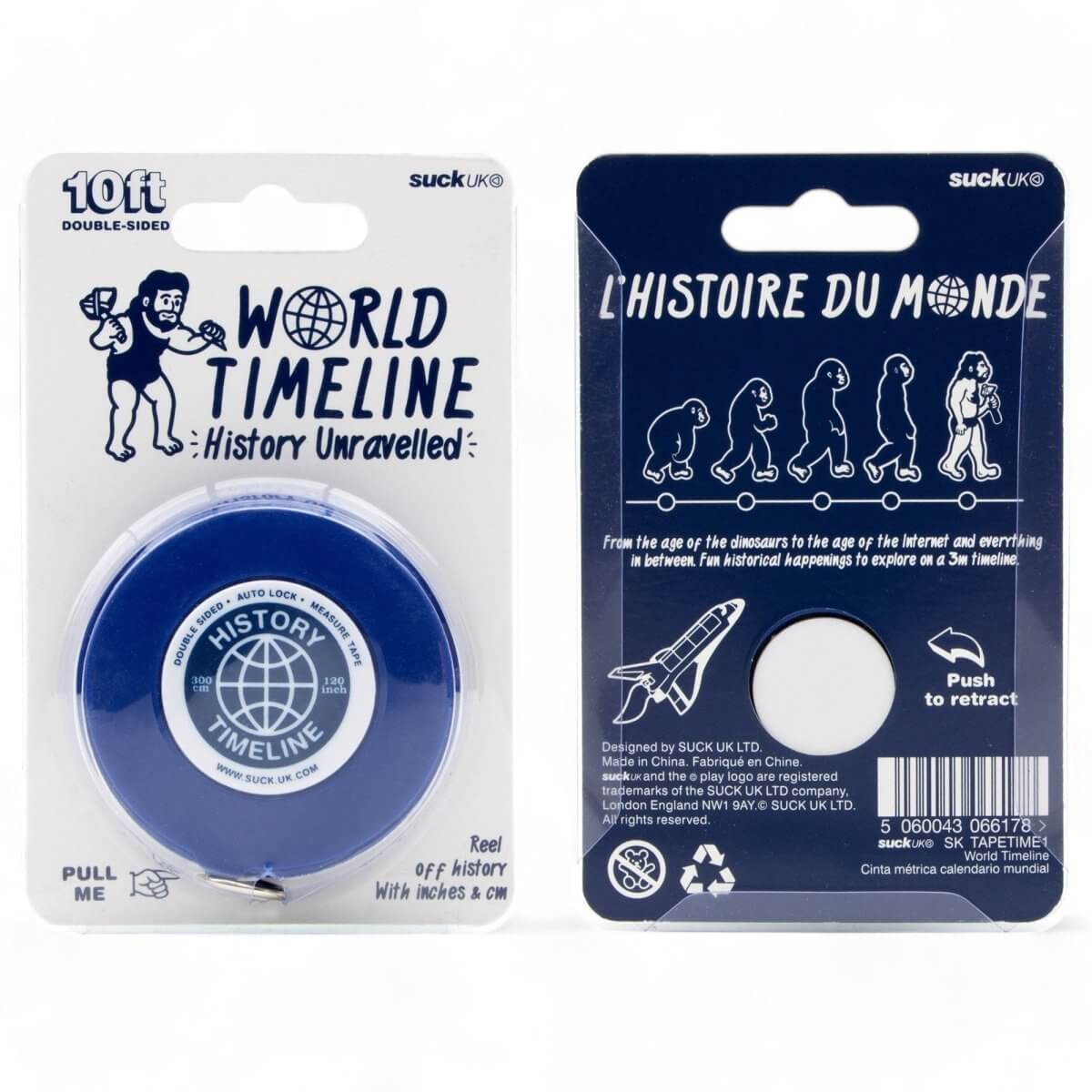 10ft World History Measuring Tape – Unique Educational Gift 📏🌍 Gadgets SuckUK Quirky Turkey Gifts
