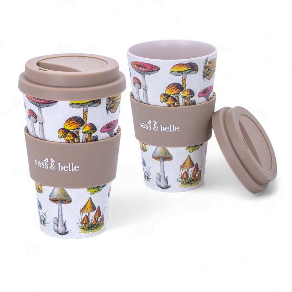 Vintage Mushroom Travel Coffee Cup, Made from Recycled Bottles Travel Mug Sass and Belle Quirky Turkey Gifts